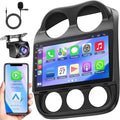 8 Core +64GB Car Radio for Jeep Compass Patriot 2010-2016,10.2 Inch QLED Touchscreen with Carplay&Android Auto,Support Bluetooth,Back-up Camera,FM Radio,SWC,GPS Navigation