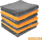 40X40cm Microfiber Towel for Car Washing and Detailing, Thickened Drying and Cleaning Cloth(Gray 1pc)