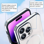 Guppy Compatible with iPhone 15 Pro Case Magnetic, with Full Camera Lens Protector [Compatible with MagSafe] Scratch Resistant Gradient Glass Back Cover Phone Case-White
