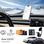 All-Metal Phone Holder for Tesla Model 3/Y and Cybertruck, Car Dash Phone Holder, Accessories Magsafe Car Mount Magnetic Phone Mount Strongest Magnet Power Compatible with Tesla Model Accessories
