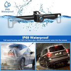 Kairiyard License Plate Backup Camera with 7 Inch Monitor, HD 1080P Reverse Camera Waterproof DIY Grid Lines No-Delay Wired Rear View Camera System for Truck Car SUV