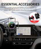 Qi2.2 25W Magnetic Car Mount Charger for 2025 2026 Toyota Camry Accessories, for Fast Charging Cell Phone Holder 8 Inch Screen Fixed Clip with Cooling Fan＆54W Fast Adapter