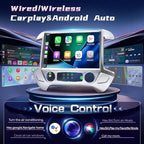 13.1 Inch 8Core 4+64G Car Radio for Chevy Silverado GMC Sierra 2014-2018 5Ghz WiFi 2K Screen Silverado Radio Wireless CarPlay Android Auto BT GPS 48EQ FM/RDS Backup Camera MIC,Silver