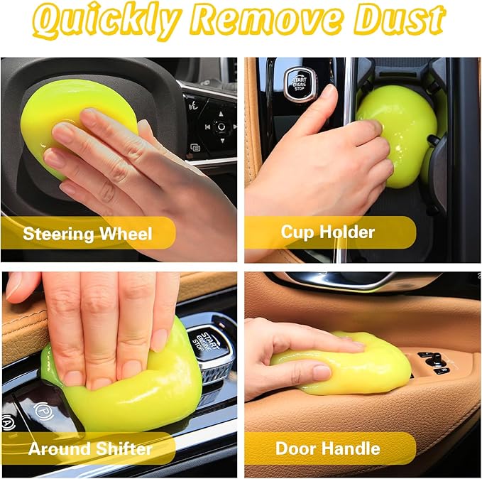 Car Cleaning Gel Car Cleaning Putty Car Putty Car Interior Cleaner Car Slime Car Detailing Kit Car Accessories Gifts for Men Women - （Yellow，Pink）