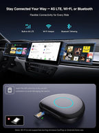 Magic AI Box, Wireless CarPlay/Android Auto Adapter, Car Video Box Supports for Netflix/YouTube/TikTok/TF Card, DriveChat AI Smart Box with GPS/Dual Bluetooth