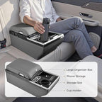 Coverado Center Console, Universal Bench Seat Center Console, Truck Back Seat Car Organizer with Cup Holder, Rear Central Car Armrest Box with Storage, Gray