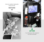 Car Seat Back Organizer, Auto Multi-Pockets Backseat Storage Bag with Tablet Holder, Waterproof Oxford Cloth Seat Back Protector Kick Mat for Most Vehicles, Car Accessories (Style B)