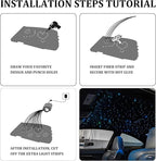 Small Size Car Twinkle Fiber Optic Starlight Headliner Kit, Sound-Activated APP& Remote Control Starlight Engine for Car Home, 300pcs 9.8ft