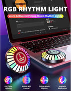 Car RGB Rhythm Lamp, Voice Activated Music Rhythm Light, Colorful LED Magnetic Sound Control Rhythm Lamp Pickup Sync Lights for Car Gaming DJ Stereo Lighting