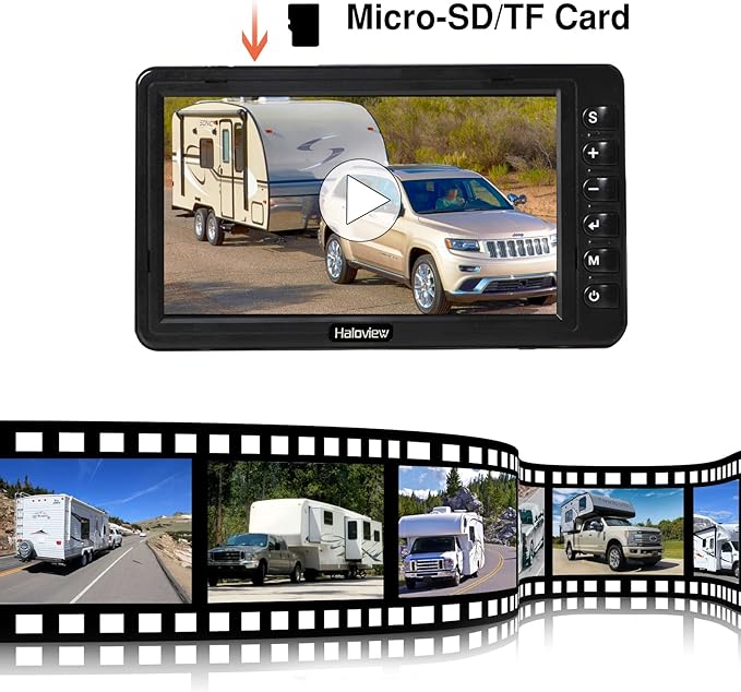 Haloview BT7 RV Backup Camera Wireless FHD 1080P DVR Rearview Full-Color Night Vision Cam and 7" Monitor System Adapter for Furrion Pre-Wired RV,Truck,Trailer,Truck,Camper,Van,Pickup