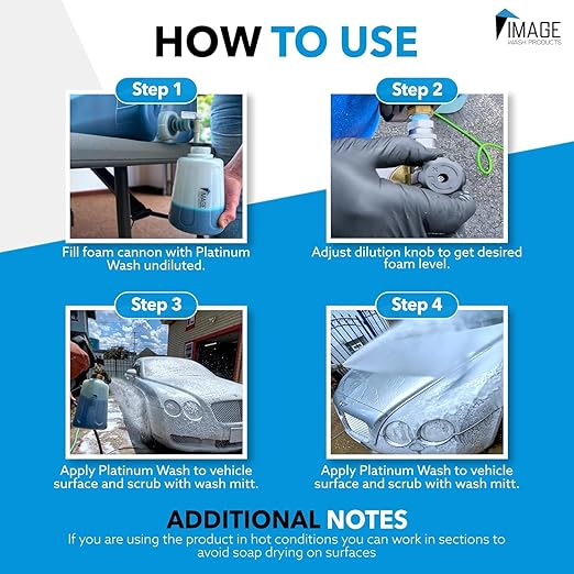 Image Wash (5-Gallon) Platinum Wash Car Soap Concentrated pH-Neutral Foam Soap for Foam Cannon & Bucket wipe Safe for Wax Ceramic Coatings High Lubricity Biodegradable Formula with Bubble Gum Scent