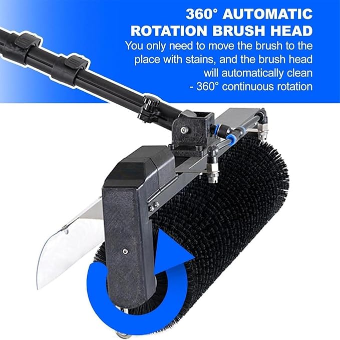 Solar Panel Cleaning Tools - Electric Cleaning Machine with Telescopic Pole for Efficient Solar Photovoltaic Panel Maintenance in Office Buildings & Gardens,5.5m/18ft