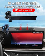 PZK Car Phone Mount for 2024-2026 BMW X5 /BMW X6 /2023 2024 2025 2026 BMW X7 Accessories Custom 14.9-inch Screen Auto Lock Car Phone Holder 360° Rotating Extension Rod Not Affect Air Vent