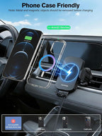 Wireless Car Charger, 15W Fast Charging Auto-Clamping Phone Holder Phone Mount【Windshield+Vent+Dash】 Car Accessories for Women Men fit for iPhone 17 16 15 14 13 12 Pro Max 11 XR XS, Samsung Galaxy