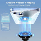 for Qi2 15W Magsafe Car Cup Holder Charger [Heat Restriction], Magnetic Cup Holder Phone Mount Wireless Charger, Fast Charging for iPhone 17 to12 Series[with 30W PD3.0&QC4.0 Car Adapter]