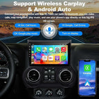 Upgraded Android 13 Car Radio for Jeep Wrangler (2011 2012 2013 2014), 10.2 Inch Car Radio with Carplay&Android Auto Support GPS Navigation, Backup Camera,FM/RDS Radio