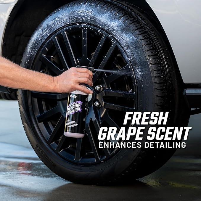 Slick Products Multi-Surface Exterior Dressing – Restores, Protects & Shines Vinyl, Rubber & Plastic – Non-Greasy Silky Finish with Fresh Grape Scent – 32 oz.