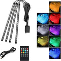 Car Led Interior Lights, RGB 72 LED Multicolor Auto Strip Light with Sound Active Function and Remote Control, Under Dash Smart Lighting Kit with Charger, Car Accessories (USB)