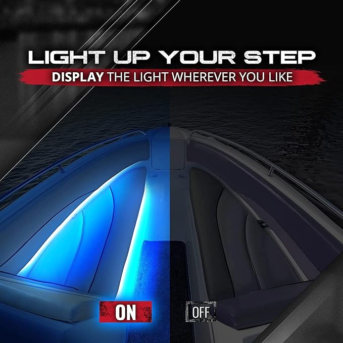 OPT7 Aura DreamColor Boat Lights Waterproof, 12V RGB-IC Marine LED Strips with APP & Remote Control, Multi Color Chasing Lighting Kit, Interior Deck Light for Pontoon Jon Bass Boat, Outdoor Gifts