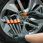 Car Drill Brush, Drill Brush Attachment SPTA 5Pcs Detachable Car Care Detailing Brush Set Soft No Scratch Boar Hair Detail Brush Car Care Detail Brush for Air Vent Automotive Interior Exterior -DF075
