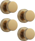 Asidrama 4 Pack Champagne Bronze Passage Door Knobs with Lock, Door Handles with Champagne Bronze Door Knobs Interior for Bedroom or Bathroom, Heavy Duty Door Lever for Left Right Sided Doors