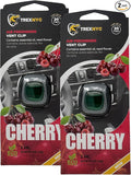 Car Air Fresheners Vent Clips, Essential Car Odor Eliminator, Perfect Scented Car Accessories, For Long Lasting Fragrance up to 30 days, 0.07 FL.OZ (Cherry, 2 Packs)