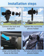 PZK Car Phone Mount for Mazda CX-30 CX30 2019-2022 2023 2024 2025 Accessories Custom Air Vent Auto Lock Car Phone Holder Hands Free 360° Rotation Cell Phone Automobile Cradles for iPhone Samsung