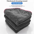 Microfiber Car Cleaning Towel - Super Absorbent Thick Drying Cloth for Detailing and Washing(Grey 40x40cm)