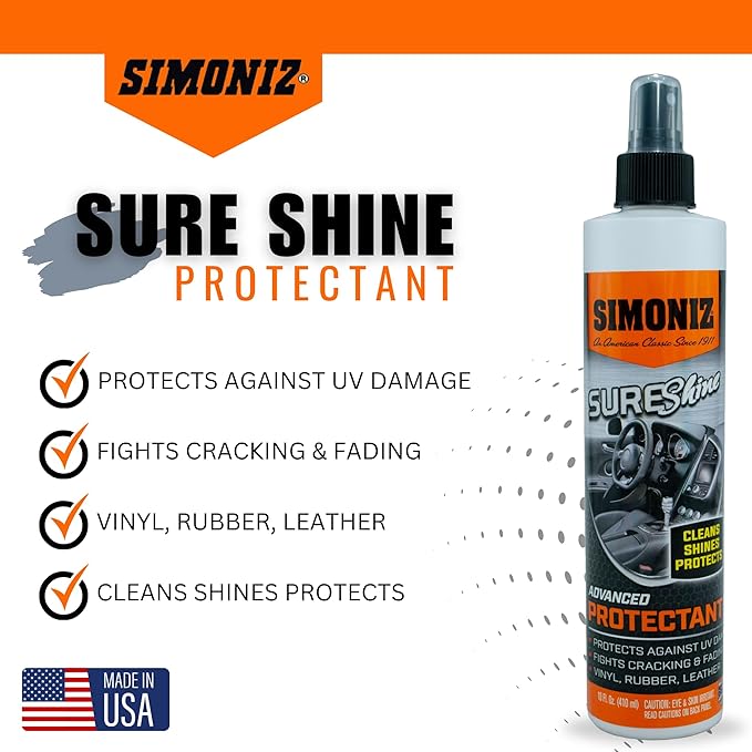 Simoniz Sure Shine Auto Detailer – 10 oz Bottle Professional Mist and Wipe Vehicle Protectant – Instantly Provides a Just Waxed Look & Feel - for Cars, Trucks, SUVs, Boats & Bikes