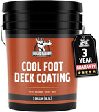 Liquid Rubber Cool Foot Deck Coating - Solar Protection Paint, Reduces Surface Temperatures by Up to 35%, Multi-Surface Cooling Decking Sealant, Waterproof, Durable Membrane, Neutral Beige, 5 Gallon