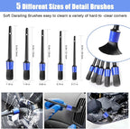 anngrowy 62" Microfiber Car Wash Brush with Long Handle, Car Washing Blue Set Mitt, Sponge, Car Cleaning Supplies Kit, Duster, Car Brush Accessories
