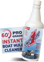Boat Hull Cleaner for Fiberglass Boats 32 oz - Hard Water Stain Remover, Rust Cleaner Liquid, Calcium Remover, Gel Coat Care, Professional Boat Cleaning Supplies for Deck Wash and Hull Cleaning