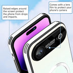 Guppy Compatible with iPhone Air Magnetic Case, with Full Camera Lens Protector [Compatible with MagSafe] Scratch Resistant Gradient Glass Back Cover Phone Case-White