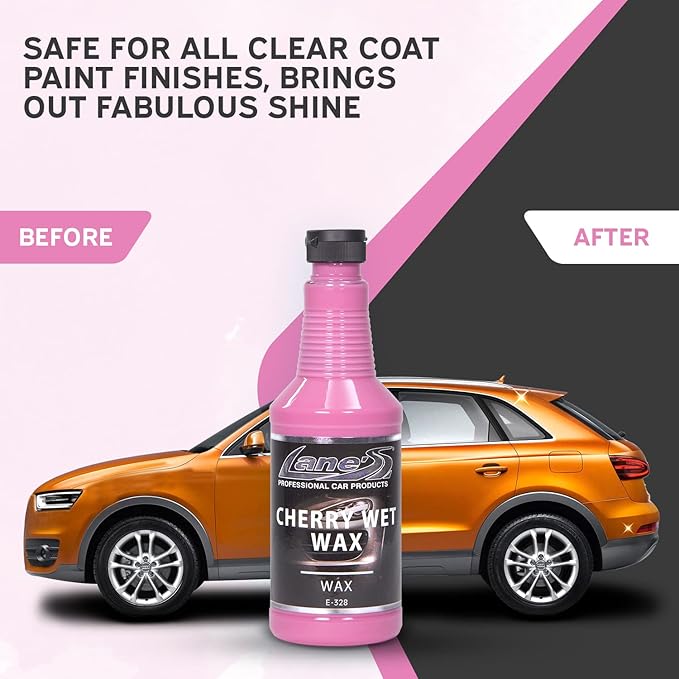 Lane’s Cherry Wet Wax- Car Wax, Automotive Clear Coat, Car paint Protection Solution- High Gloss Finish, Durable Protection, Easy Application, E-328, Size-16 Oz