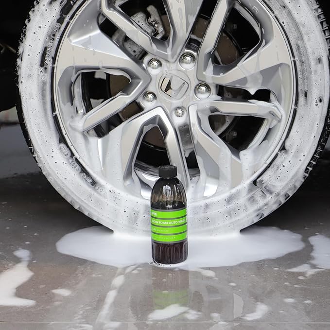SPTA Snow Foam Shampoo, 16 FL OZ Wash & Gloss Foaming Car Wash Soap, High Suds Formula Foam Cannon Soap for Foam Blasters, or Bucket Washes, Safe on Paint, Clear Coat, and Wax, Green Tea Scent -CL002