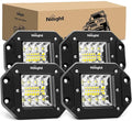 Nilight 4PCS 42W Flush Mount LED Light Pods - Upgraded Spot Flood Combo Beam Driving, Work, Backup, Reverse, Grill Mount Light for Offroad 4x4 Truck SUV
