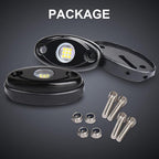 White Rock Light 12pods 6000k Pure White Led Rocks Lights kit Ip68 Waterproof 47inch Extension Wires for ATV Rv Utv SUV Offroad Pickup Trucks Golf Boat Cars Trailer Fender Underglow Lighting (White)