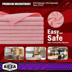 AIDEA Microfiber Cleaning Cloth Pink 20PK, Microfiber Towels for Cars, Premium Car Cloths, Dusting Cloth Lint Free Cleaning Rags for SUVs, House, Kitchen, Window, Workshops,12×12"
