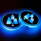 Bigfoot LED Cup Holder Lights for Car,2Pcs LED Light Up Cup Holder Coasters with USB Charging 7 Colors,Waterproof Interior Atmosphere Lamp,Car Decor Accessories Sasquatch Gifts for Women Men