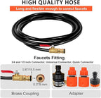 12ft-36ft Water Fed Pole Kit with Telescopic Brush for Window Cleaning, Car Wash & Solar Panels - Includes 20m Hose for Home & Commercial Use