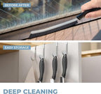 TQRR 3Pcs Cleaning Brush- Includes 1 Soft Bristle Cleaning Brush, 2 Hard Crevice Brush, Bathroom Cleaning Brush, Multifuntianal Grout Brush, Cleaning Tools for Auto Vent Wheel Kitchen House (Black)