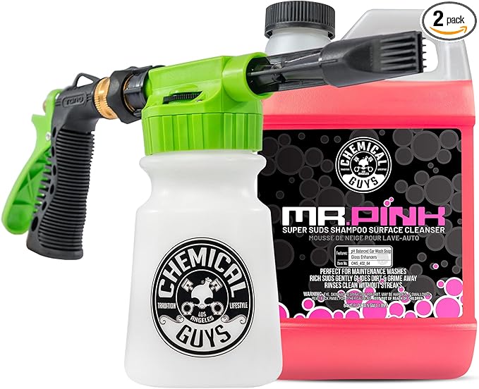 Chemical Guys CWS_402_64FBB Foam Blaster Bundle - Mr. Pink Foaming Car Wash Soap, 64 fl oz (Half Gallon) + ACC_326 Torq Foam Blaster 6 Foam Wash Gun, Works With Garden Hose, (2 Items)