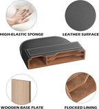 2-Pack Black Obsidian Car Seat Gap Filler - Premium Leather Wrapped Wood Organizer with Flocked Finish Universal Fit for Car SUV Truck Anti-Drop Console Side Storage Interior Accessories