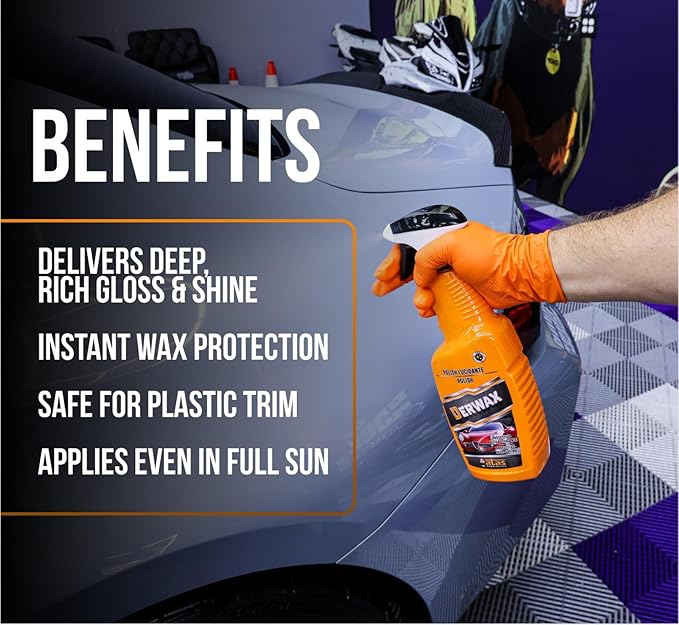 Car Wash & Shine Kit – Foaming Car Shampoo 1000ml + Spray Wax Polish 750ml, Deep Clean, High Gloss Finish, Paint & Plastic Protection, Made in Italy