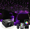 AMKI Updated 16W Starlight Headliner Kits 650pcs 0.03in 9.8ft Twinkle + Music Mode Mixed APP Remote Sound Control Car Home RGBW Fiber Optic Light Star Ceiling Light Kit
