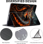 for Kindle 10th Generation Case 2019 Released 6",PU Leather Cute Slim Folio Adjustable Stand Smart Cover with Auto Wake/Sleep Case for 6 Inch Kindle 10th Gen 2019,Red Fire Dragon