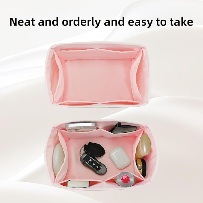 DGAZ Silk Purse Organizer Insert Fits LV Speedy 16/20/25/30/35/45 bags，Silky Smooth Bag Organizer，Luxury Handbag & Tote Shaper（Pink，SP35）