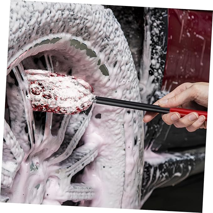 GLEAVI 3pcs Tire Cleaning Brushes Bendable Wheel Cleaner Soft Bristle Automotive Detailing Tools for Rims and Tires Multi Car Wash Brushes for Grime Removal