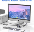 MOGOOD USB Splitter, 4-Port USB 2.0 Electronic Adapter, Multi-Socket USB Hub for Data Transfer and Power Charging, Compatible with Keyboard, Desktop, Television, Laptop, Printer, Car, U Disk, and TV