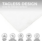 The Rag Company - All-Purpose Microfiber Terry Cleaning Towels - Commercial Grade, Highly Absorbent, Lint-Free, Streak-Free, Kitchens, Bathrooms, Offices, 300gsm, 14in x 14in, White (12-Pack)
